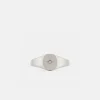 Silver Diamond Signet Ring