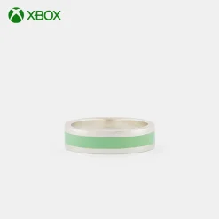 Silver Enamel Band Ring
