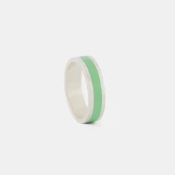 Silver Enamel Band Ring