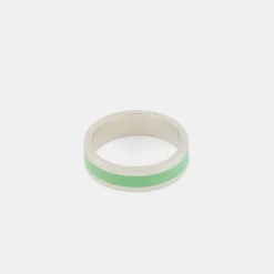 Silver Enamel Band Ring