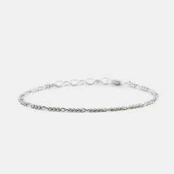 Silver Figaro Bracelet