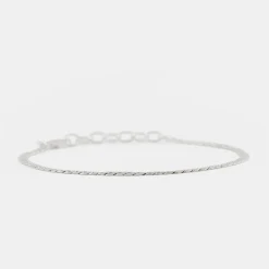 Silver Flat Cuban Chain Bracelet