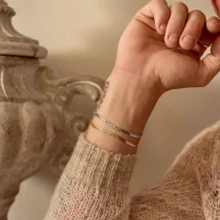 Silver Flat Cuban Chain Bracelet