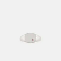 Silver Garnet Birthstone Ring
