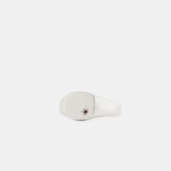 Silver Garnet Birthstone Ring