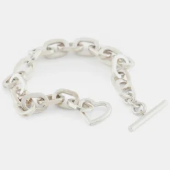 Silver Heart T-Bar Bracelet