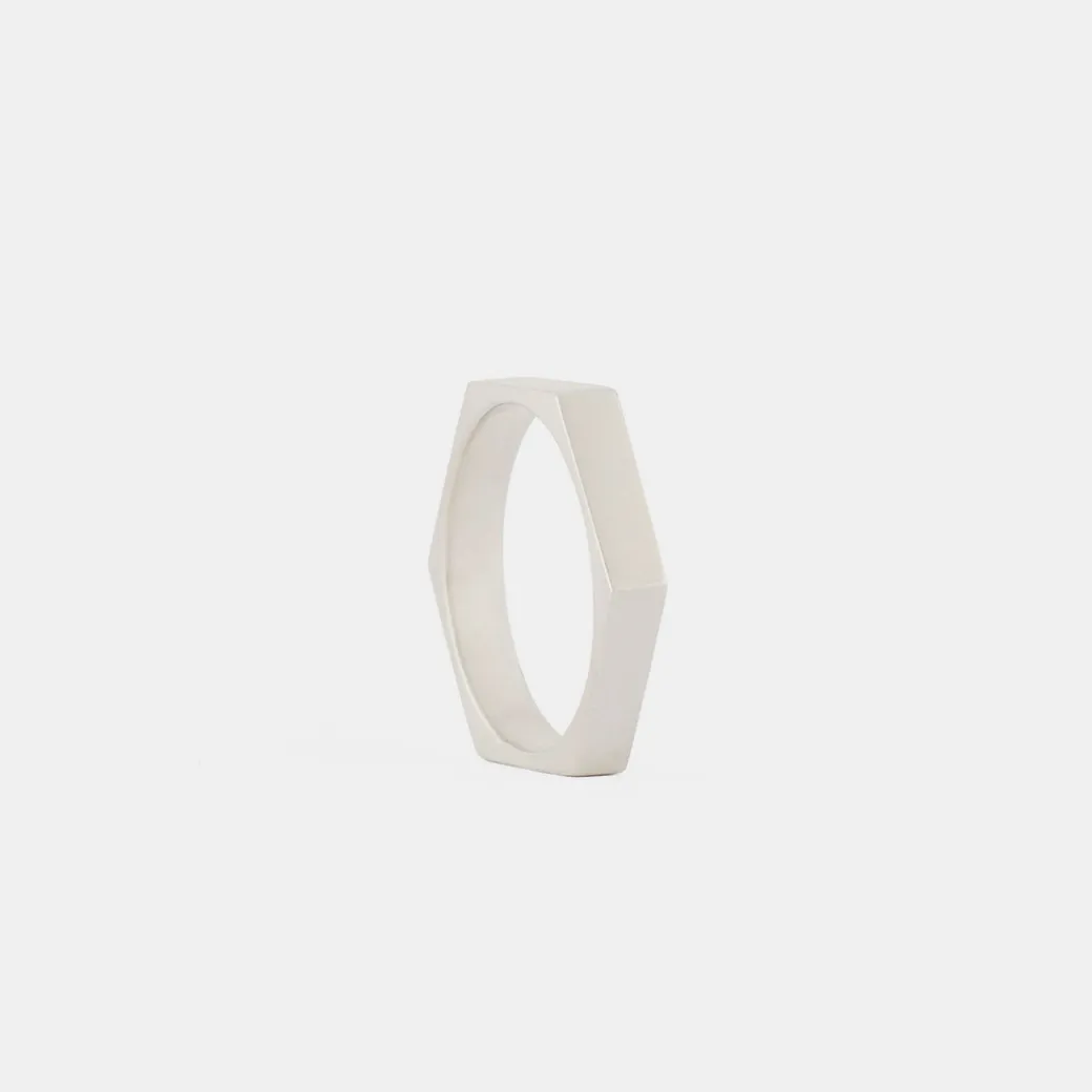 Silver Hex Ring