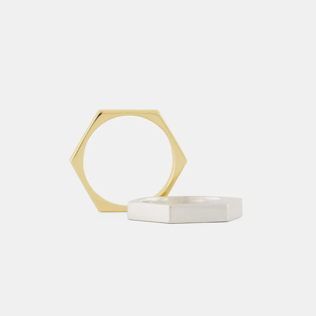 Silver Hex Ring