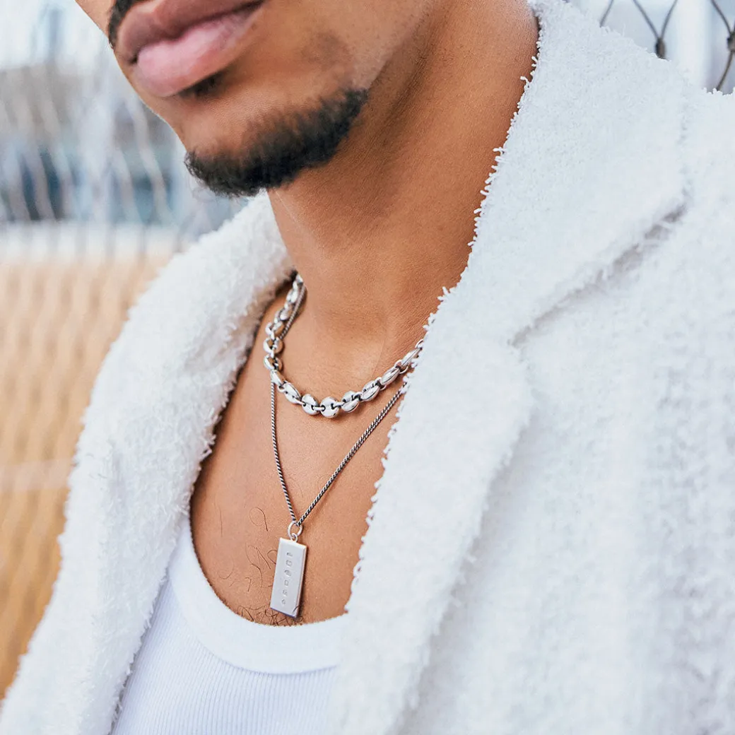 Silver Ingot Pendant Necklace