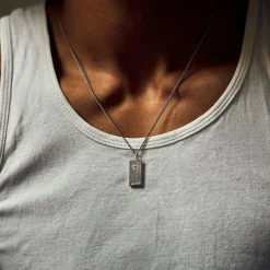 Silver Ingot Pendant Necklace