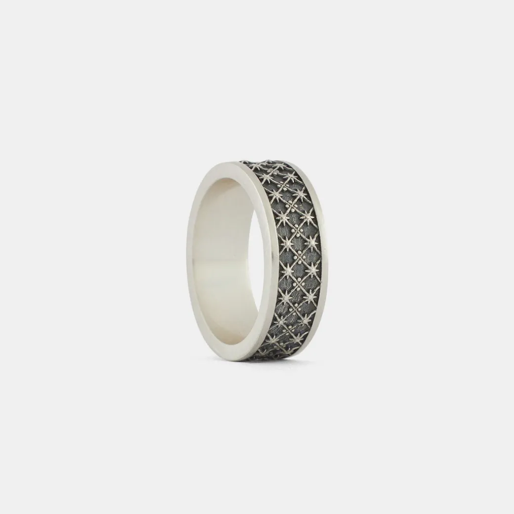 Silver Jacquard Ring