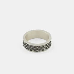 Silver Jacquard Ring