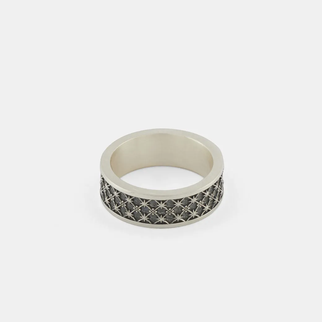 Silver Jacquard Ring