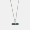 Silver Malachite T-Bar Necklace