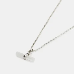 Silver Mother of Pearl T-Bar Necklace