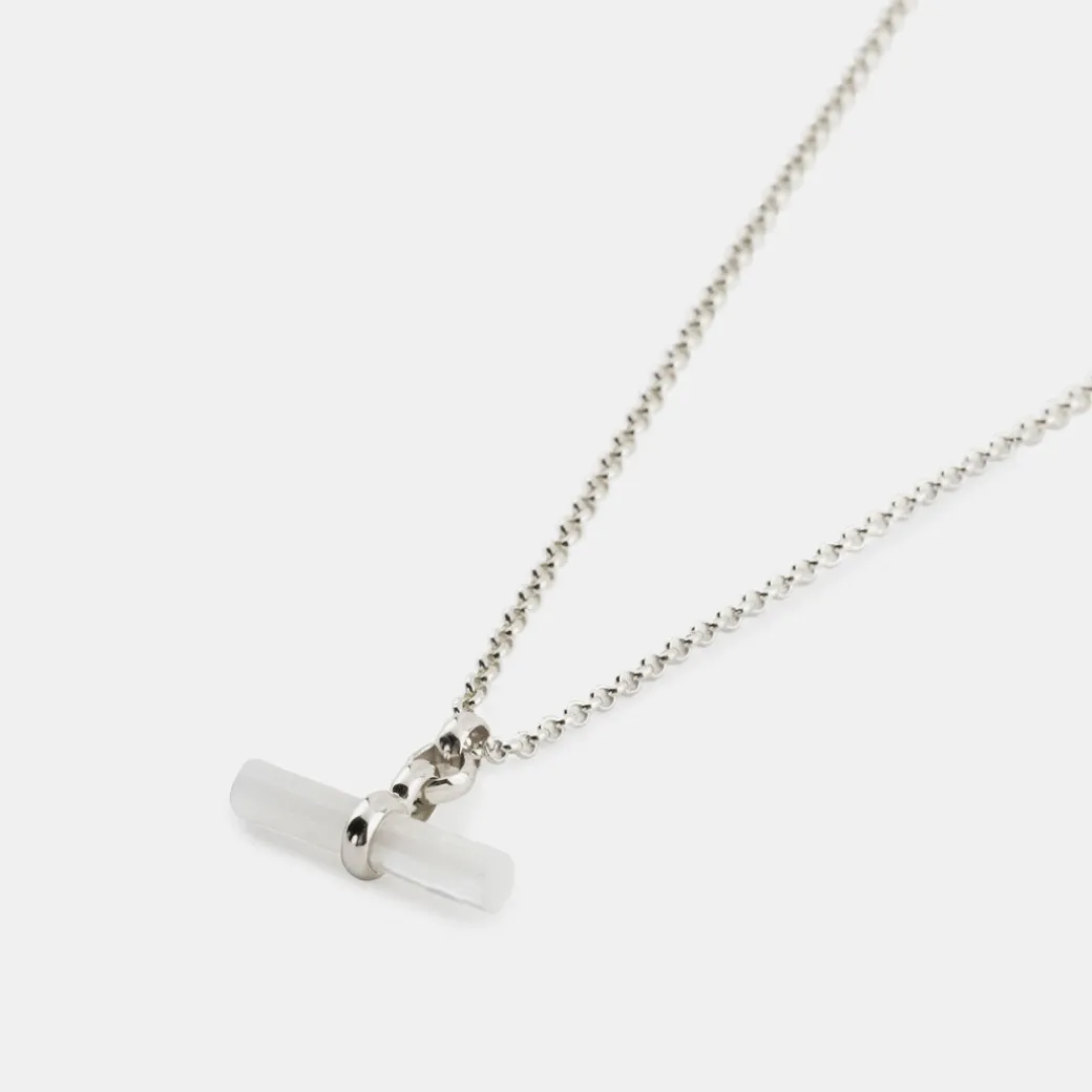 Silver Mother of Pearl T-Bar Necklace