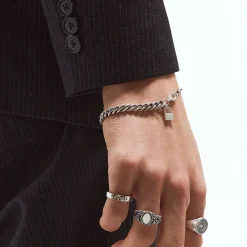 Silver Padlock Bracelet