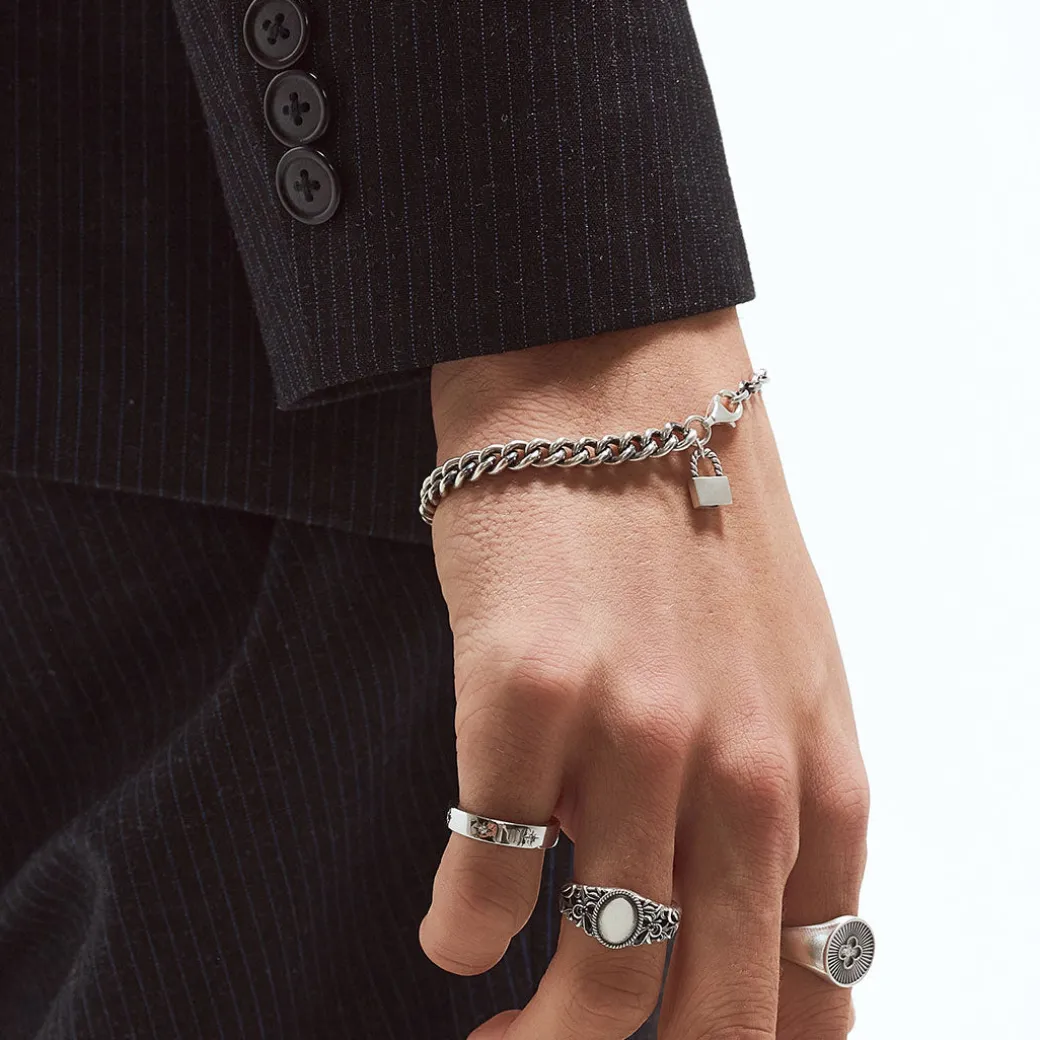 Silver Padlock Bracelet