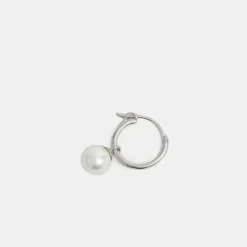 Silver Pearl Drop Earring