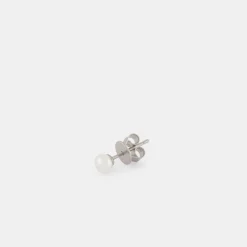 Silver Pearl Stud Earring