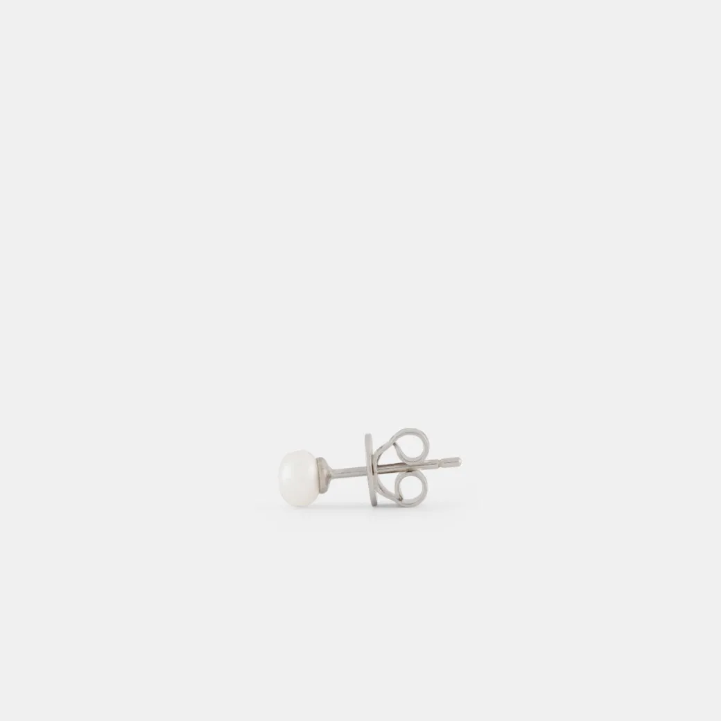 Silver Pearl Stud Earring