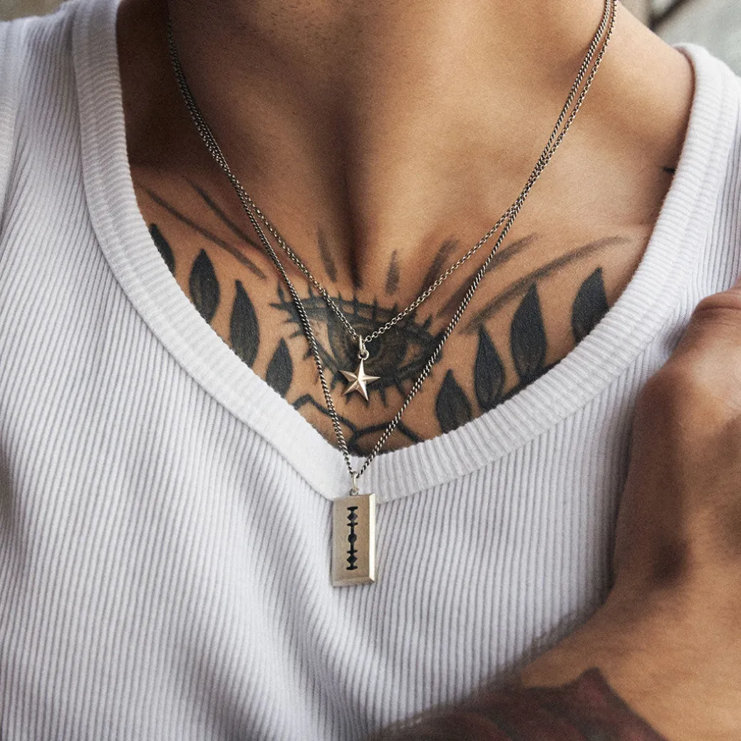 Silver Razor Necklace