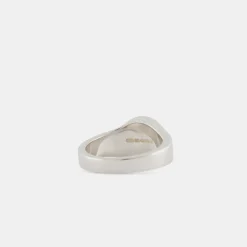 Silver Round Malachite Ring