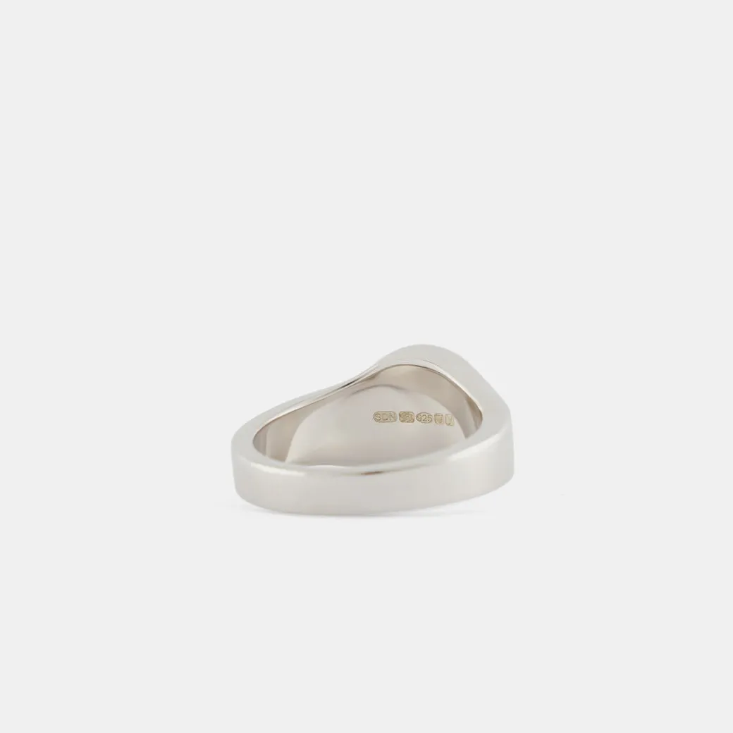 Silver Round Mother Of Pearl Ring