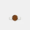 Silver Round Tigers Eye Ring
