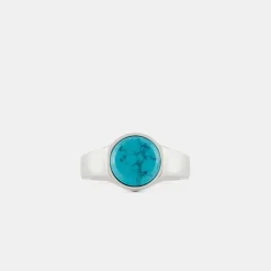 Silver Round Turquoise Ring