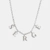 Silver Serge Alphabet Gem Necklace