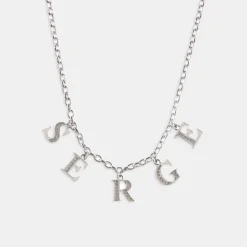 Silver Serge Alphabet Gem Necklace