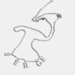 Silver Serge Alphabet Gem Necklace