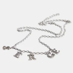 Silver Serge Alphabet Gem Necklace