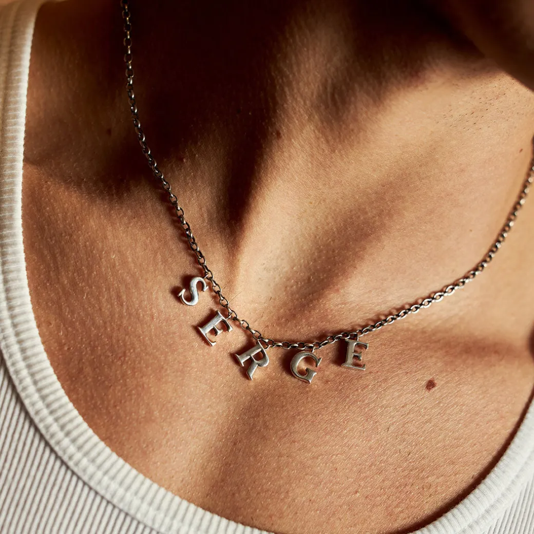 Silver Serge Alphabet Necklace