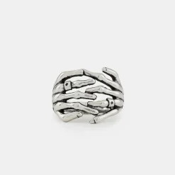 Silver Skeleton Hands Ring