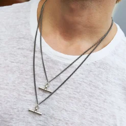 Silver T Bar Necklace