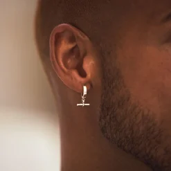 Silver T-Bar Earring