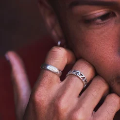 Silver Trademark Band Ring