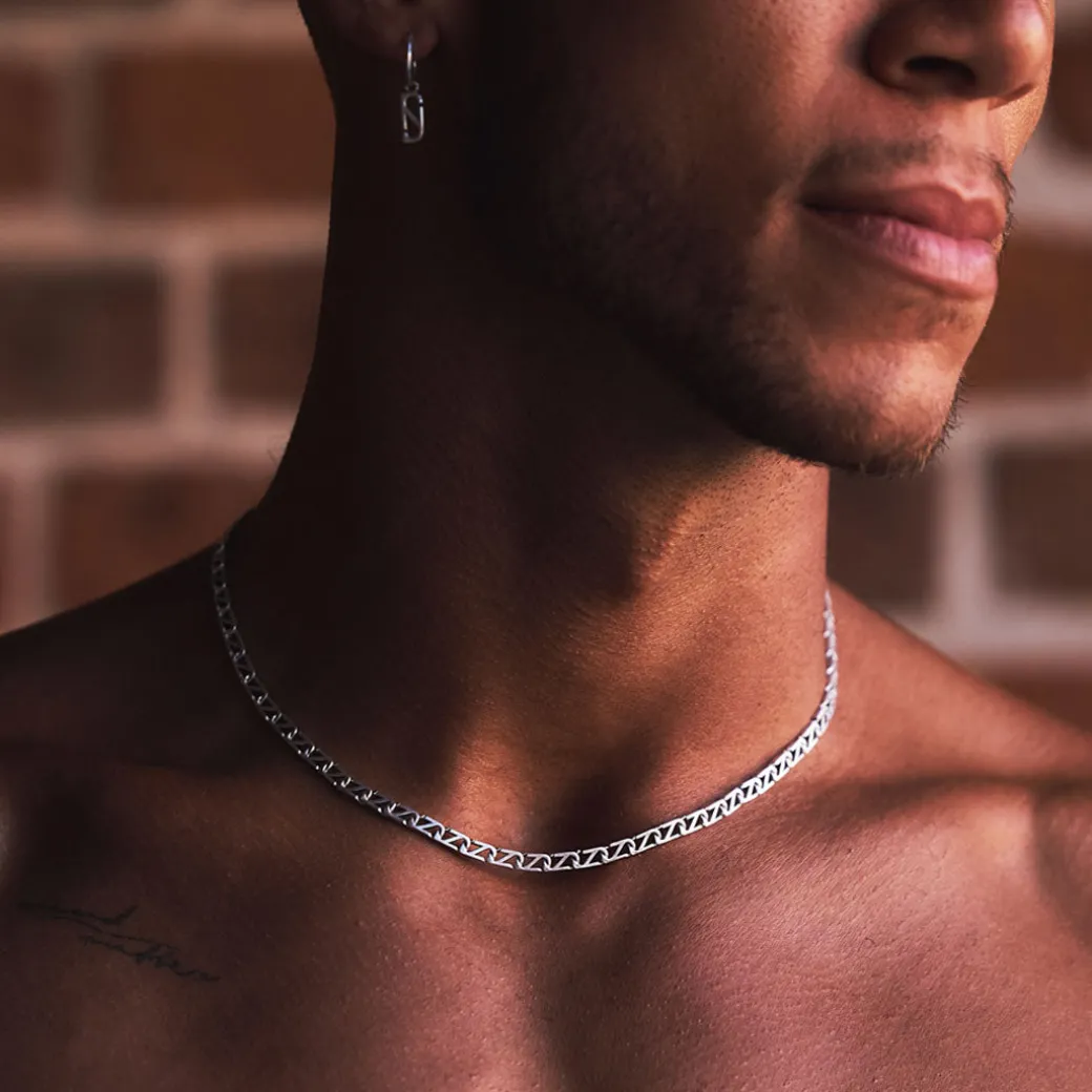 Silver Trademark Chain Link Necklace