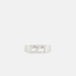Silver Trademark Rectangle Ring