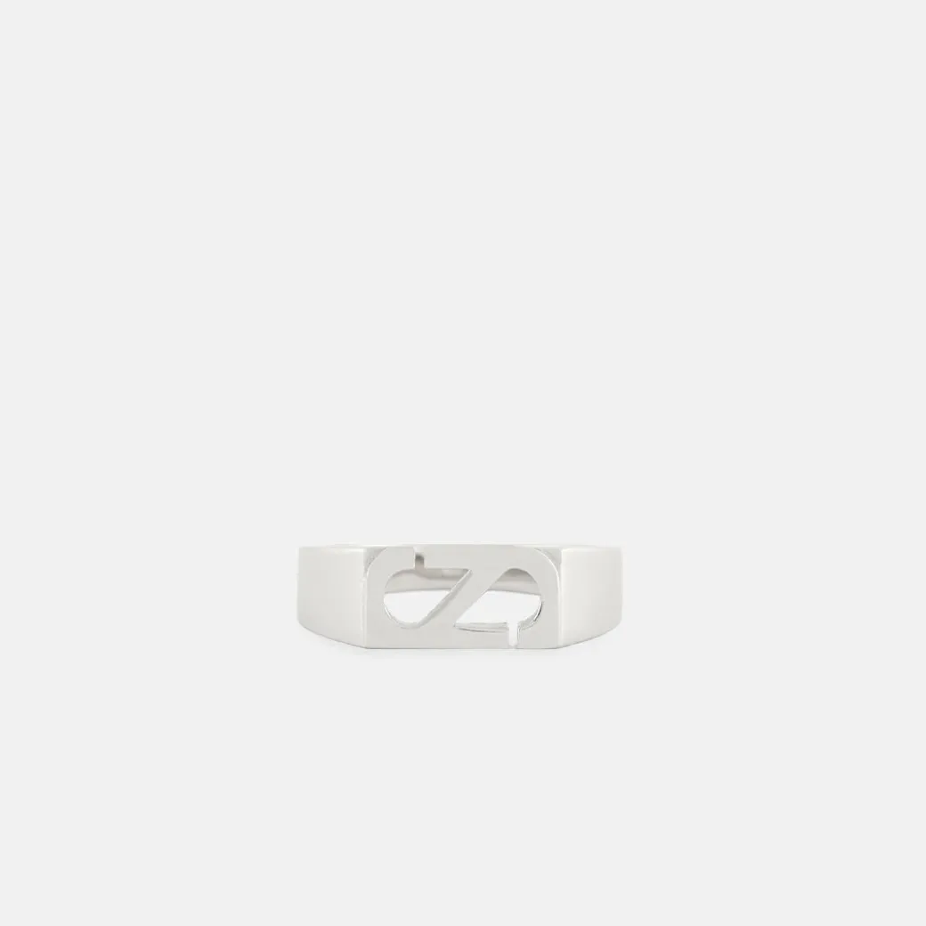 Silver Trademark Rectangle Ring