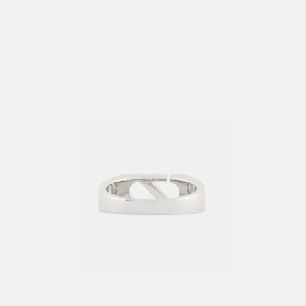 Silver Trademark Rectangle Ring