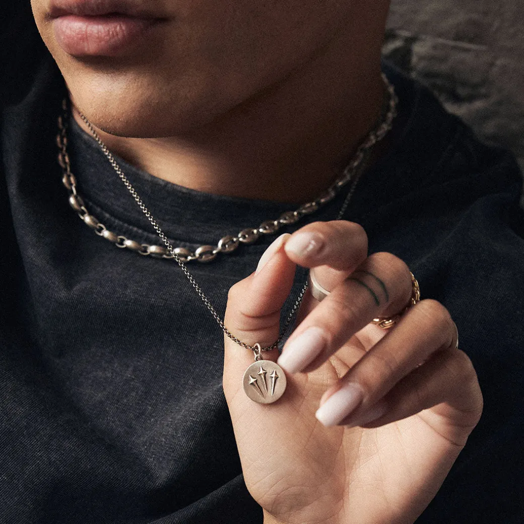 Silver Trinity Sword Necklace