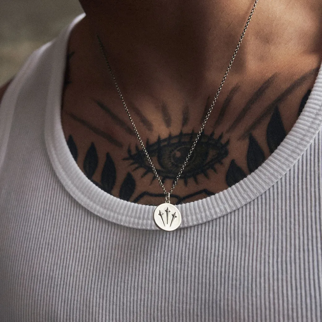Silver Trinity Sword Necklace