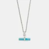 Silver Turquoise T-Bar Necklace
