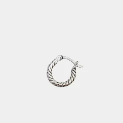 Silver Twist Hoop Earring