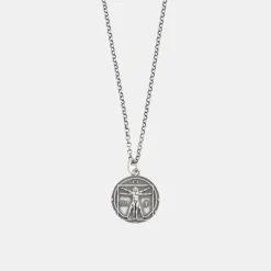 Silver Vitruvian Man Necklace