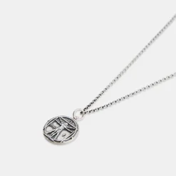 Silver Vitruvian Man Necklace