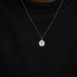 Silver Vitruvian Man Necklace